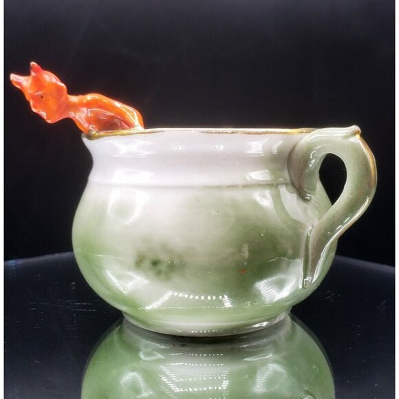 Victorian Fairing Red Devil in Cup Miniature Porcelain Carnival Prize 1890s - Picture 4 of 9